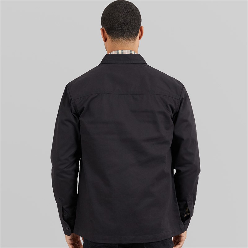 THREADBARE Mens Church Long Sleeve Shacket Black