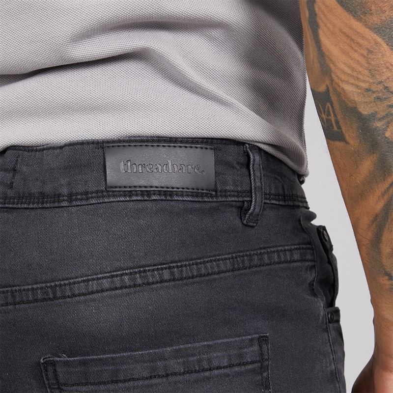 THREADBARE Mens Canterbury Straight Fit Jeans Grey Wash