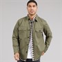 THREADBARE Mens Church Long Sleeve Shacket Olive