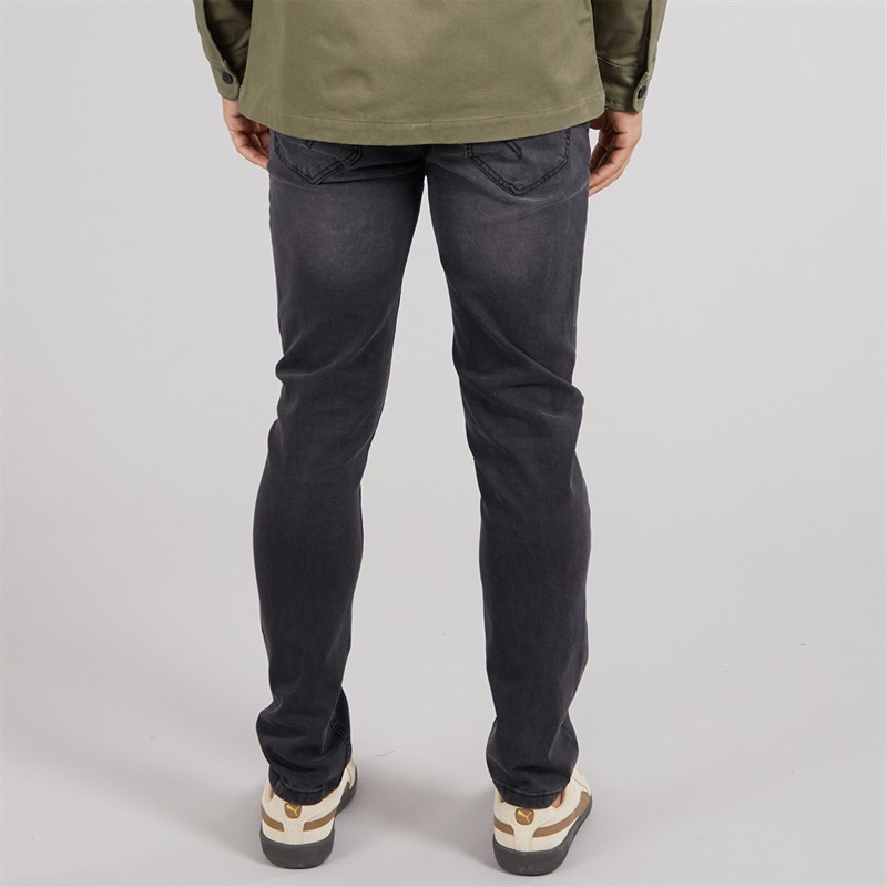 THREADBARE Mens Islington Slim Fit Jeans Grey Wash