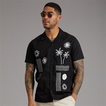THREADBARE Mens Yewdale Short Sleeve Shirt Black