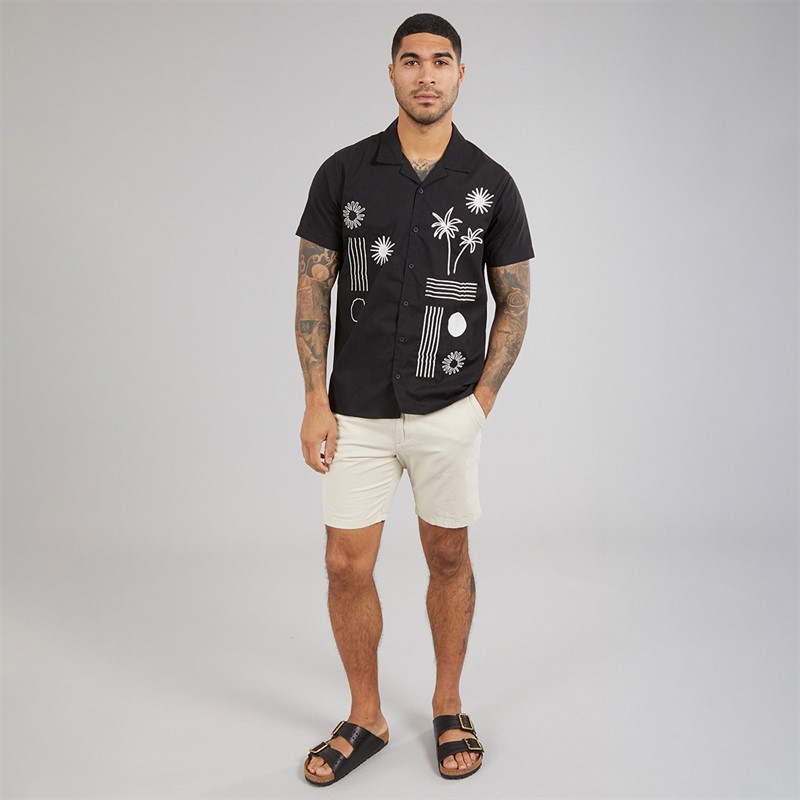 THREADBARE Mens Yewdale Short Sleeve Shirt Black
