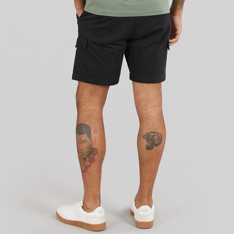 THREADBARE Mens Temples Cargo Shorts Black