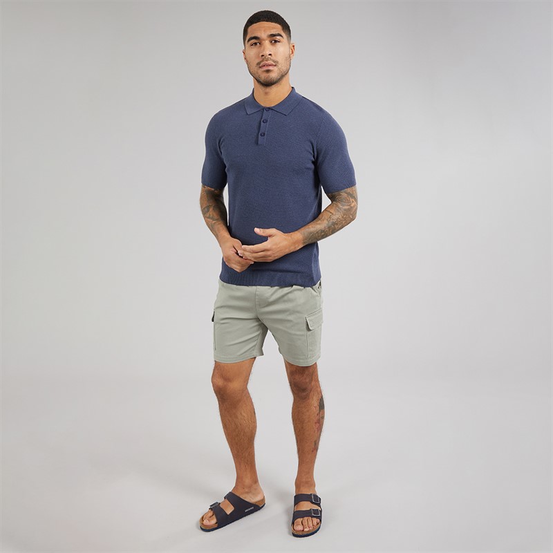 THREADBARE Mens Temples Cargo Shorts Sage
