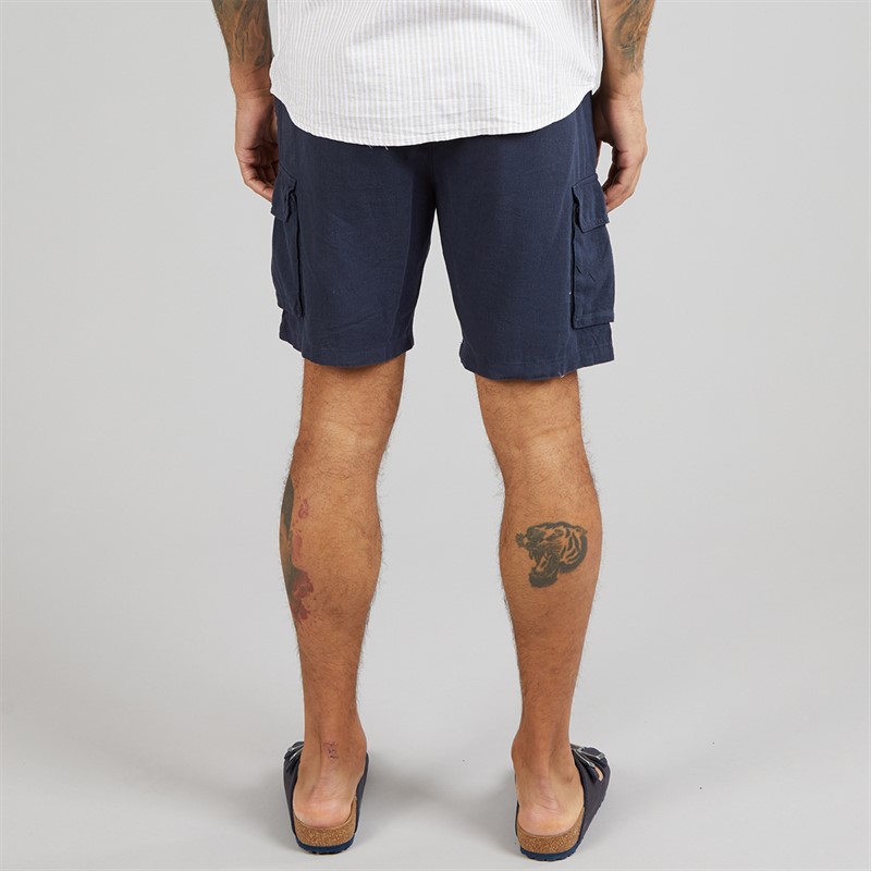 THREADBARE Mens Bristol Cargo Shorts Navy