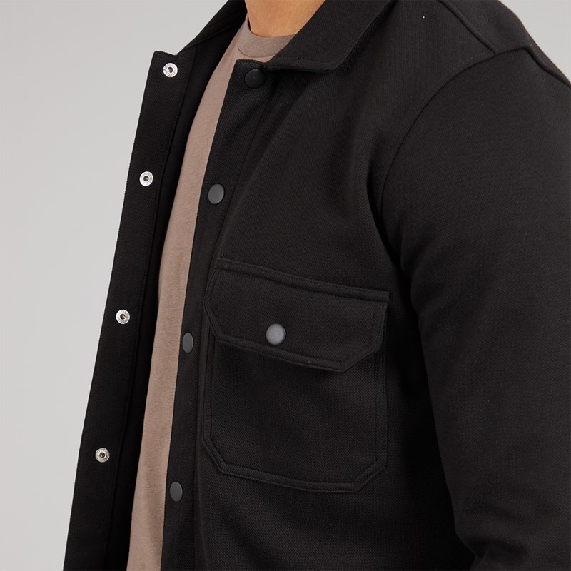 THREADBARE Mens Relay Long Sleeve Shacket Black