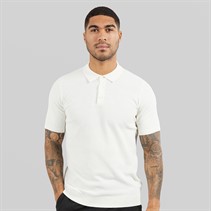 THREADBARE Mens Douglas Knitted Polo Shirt Ecru