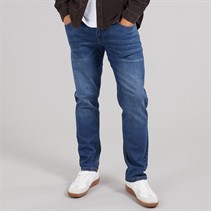 THREADBARE Mens Canterbury Straight Fit Jeans Mid Wash