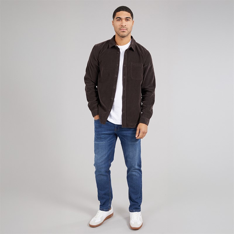 THREADBARE Mens Canterbury Straight Fit Jeans Mid Wash