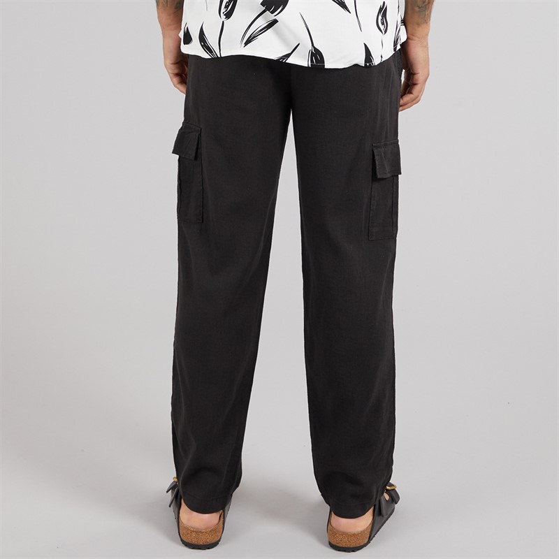 THREADBARE Mens Ramsay Linen Trousers Black