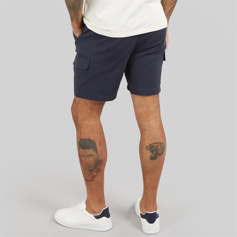 THREADBARE Mens Temples Cargo Shorts Navy