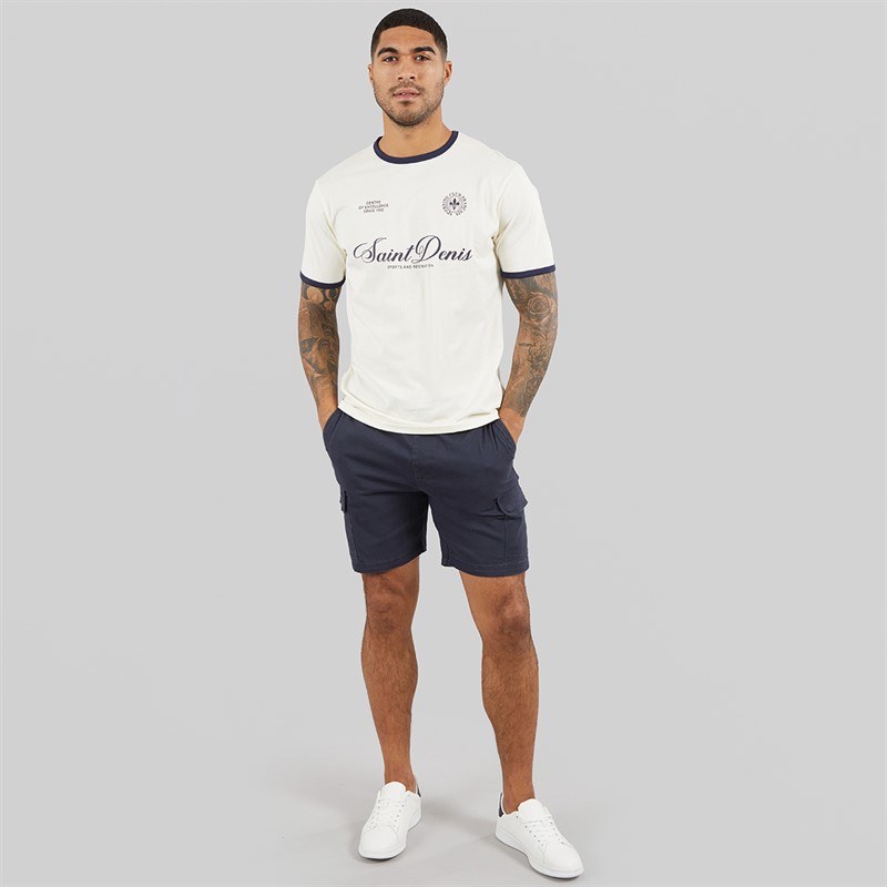 THREADBARE Mens Temples Cargo Shorts Navy