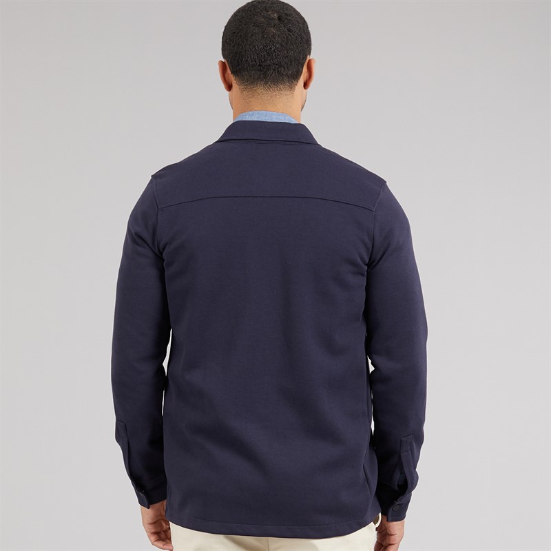 THREADBARE Mens Relay Long Sleeve Shacket Navy