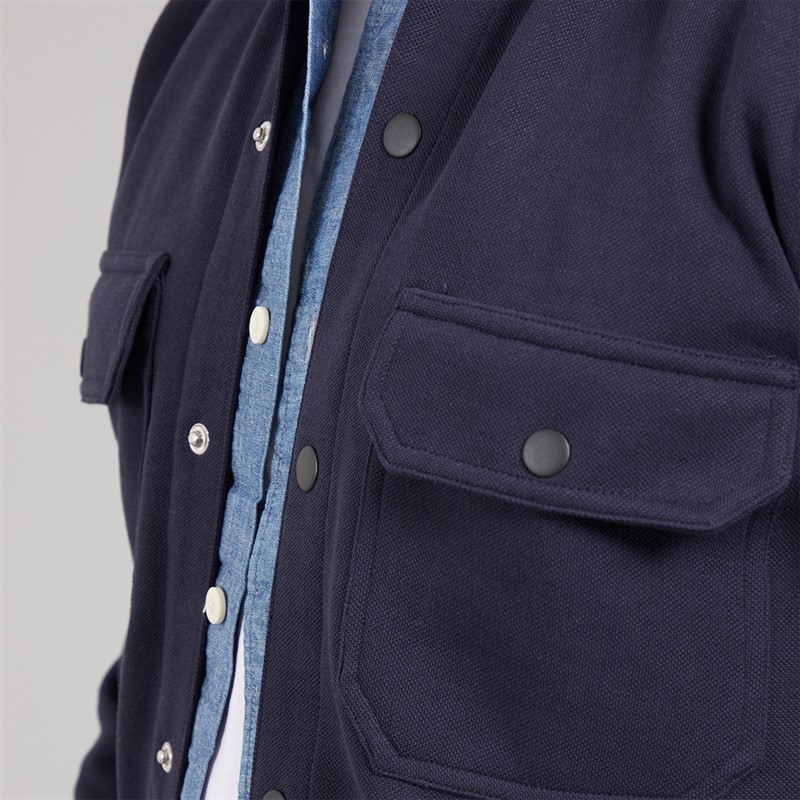 THREADBARE Mens Relay Long Sleeve Shacket Navy