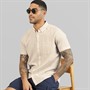 THREADBARE Mens Erik Short Sleeve Shirt Stone