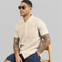 THREADBARE Mens Erik Short Sleeve Shirt Stone