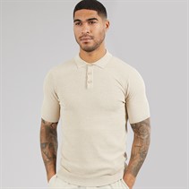 THREADBARE Mens Douglas Knitted Polo Shirt Dijon Twist