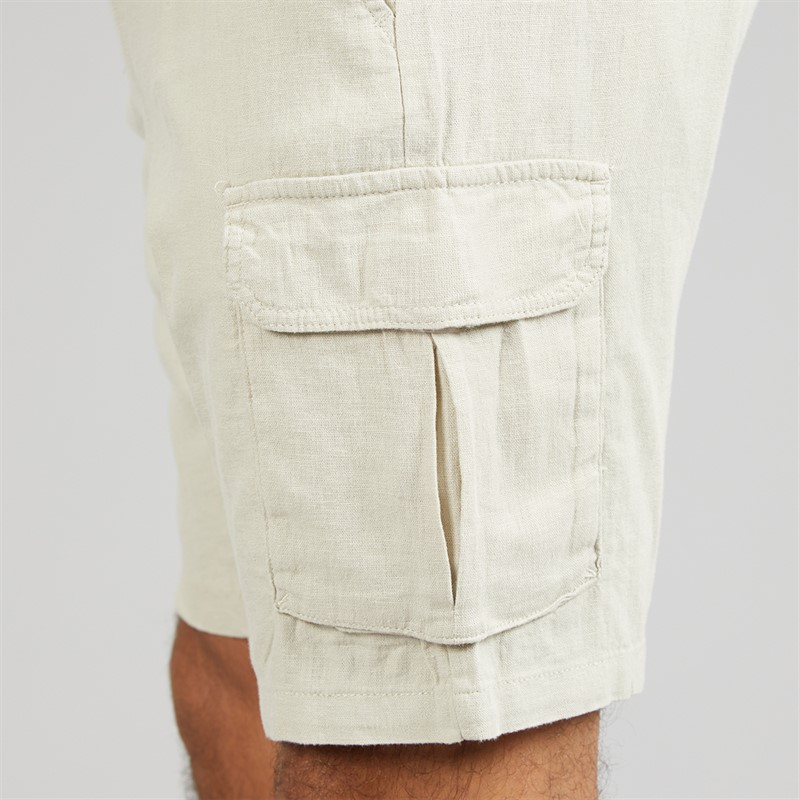 THREADBARE Mens Bristol Cargo Shorts Light Stone