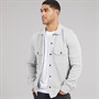 THREADBARE Mens Relay Long Sleeve Shacket Light Grey Marl