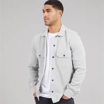 THREADBARE Mens Relay Long Sleeve Shacket Light Grey Marl