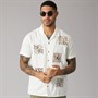THREADBARE Mens Zetlanda Short Sleeve Shirt Ecru
