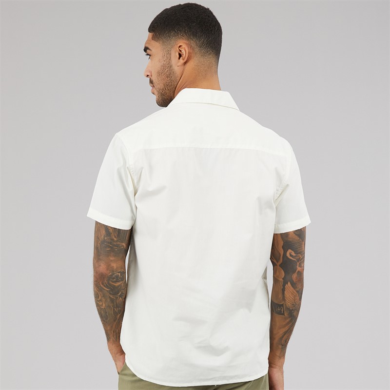 THREADBARE Mens Zetlanda Short Sleeve Shirt Ecru