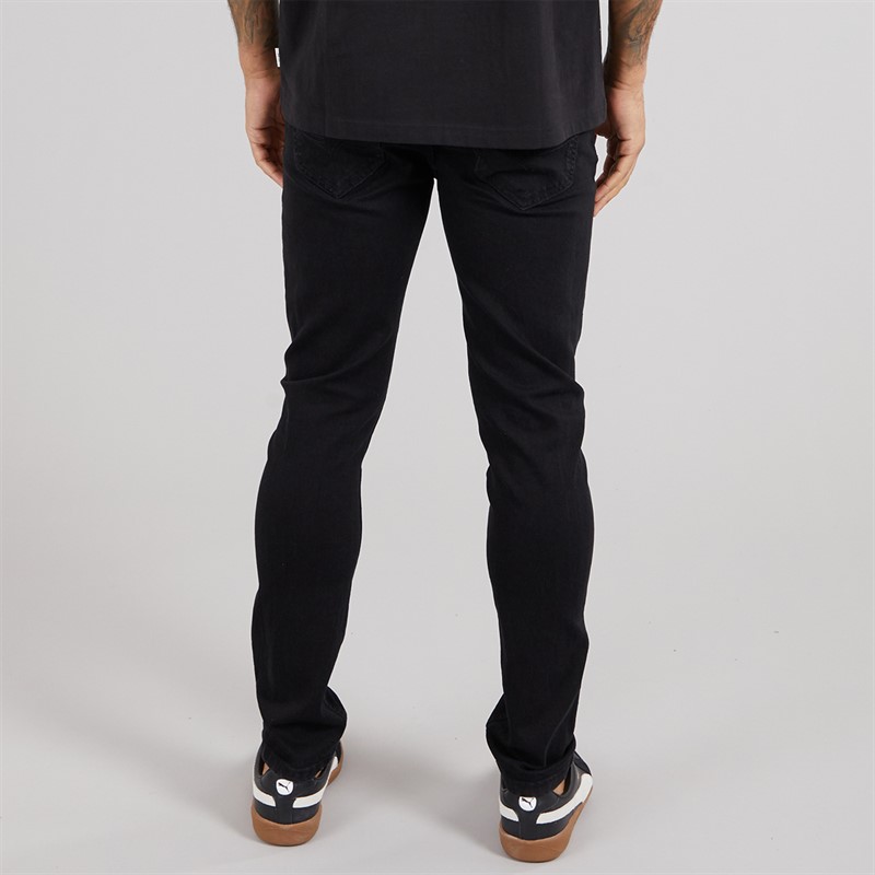 THREADBARE Mens Islington Slim Fit Jeans Black