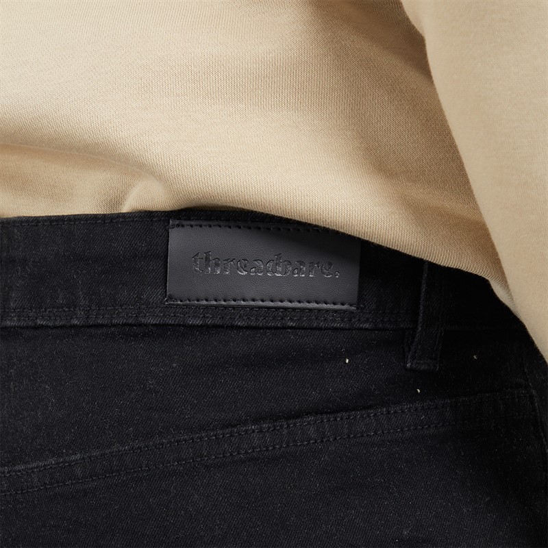 THREADBARE Mens Canterbury Straight Fit Jeans Black