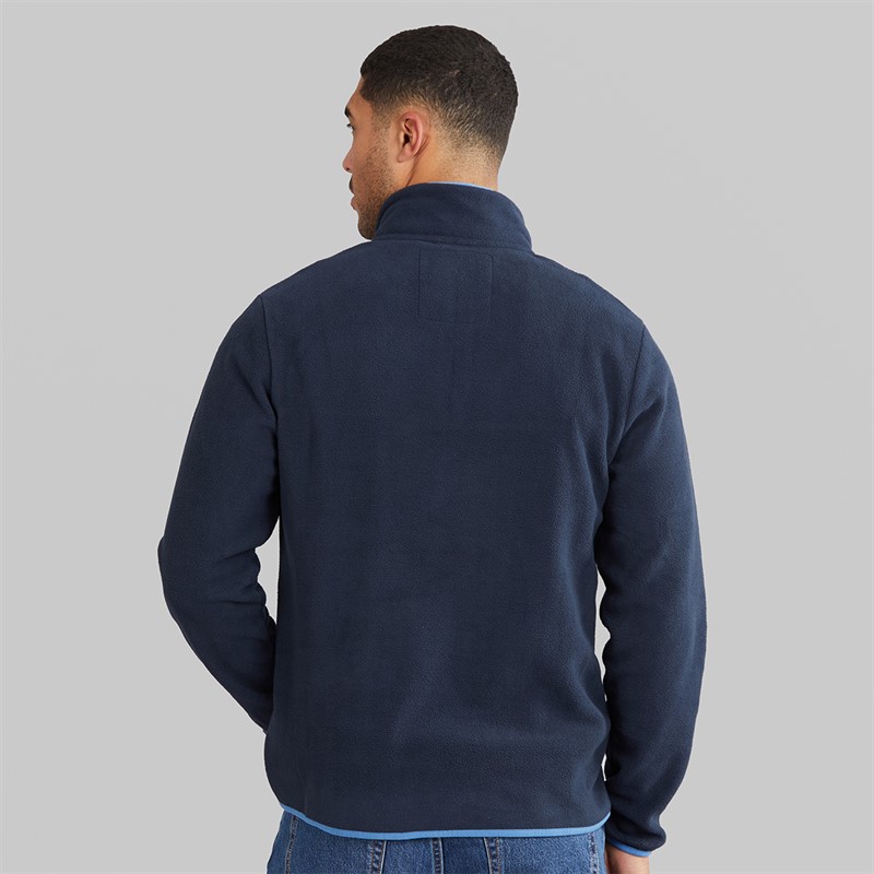 THREADBARE Mens Latrigg 1/4 Zip Fleece Navy