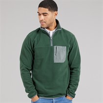 THREADBARE Mens Latrigg 1/4 Zip Fleece Forest