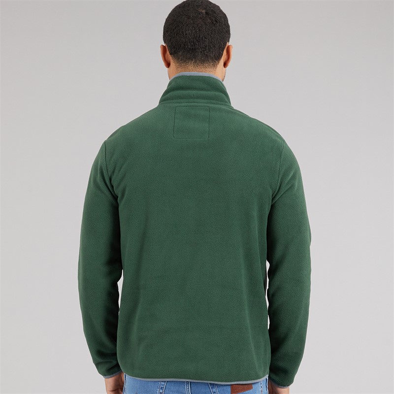 THREADBARE Mens Latrigg 1/4 Zip Fleece Forest