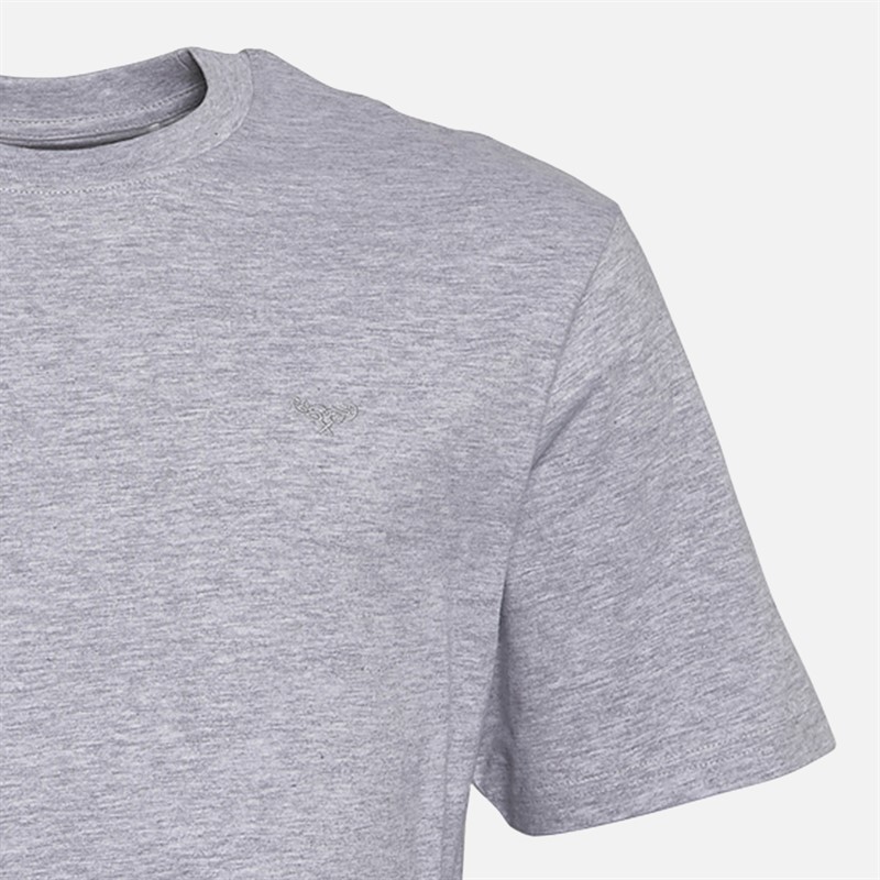 THREADBARE Mens Rylan Five Pack T-Shirts Navy/Denim/Grey Marl/White/Black