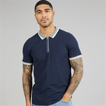THREADBARE Mens Ember Polo Shirt Navy