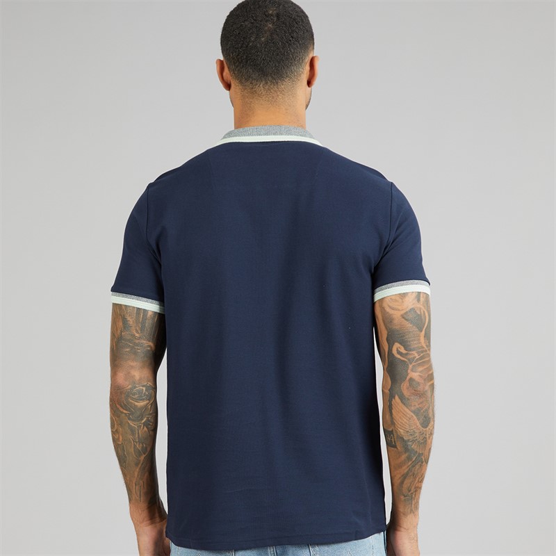 THREADBARE Mens Ember Polo Shirt Navy