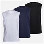 THREADBARE Mens Candor Three Pack Vests Black/Navy/White