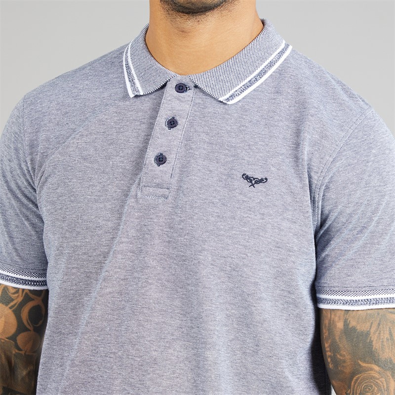 THREADBARE Mens Bron Polo Shirt Navy