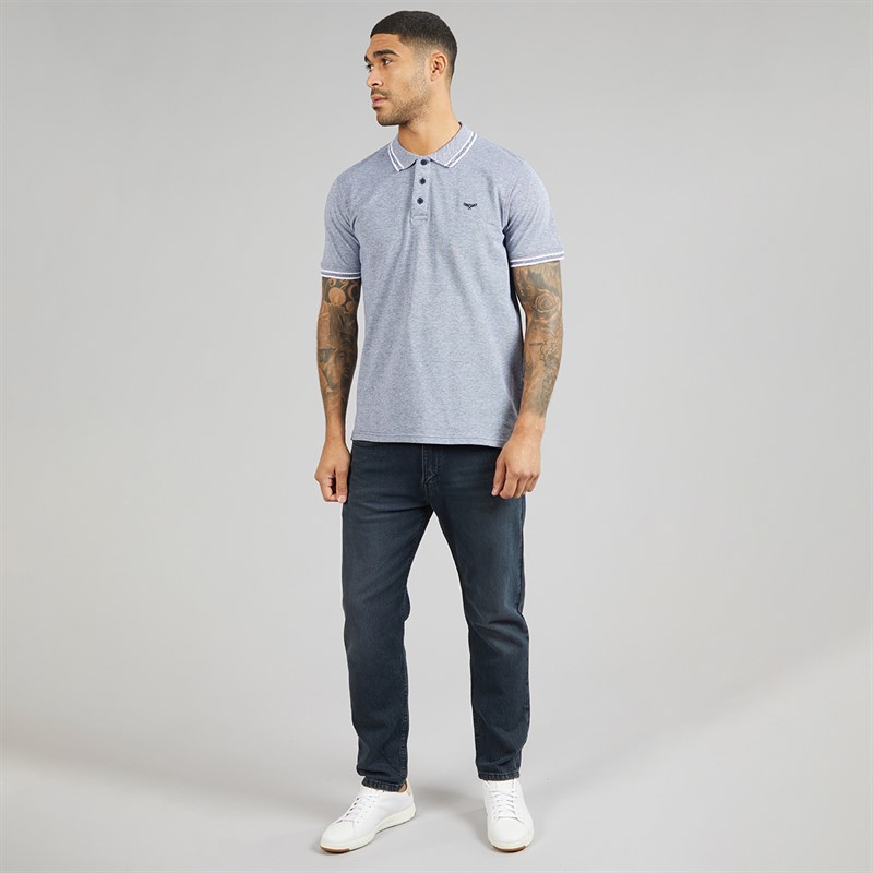 THREADBARE Mens Bron Polo Shirt Navy