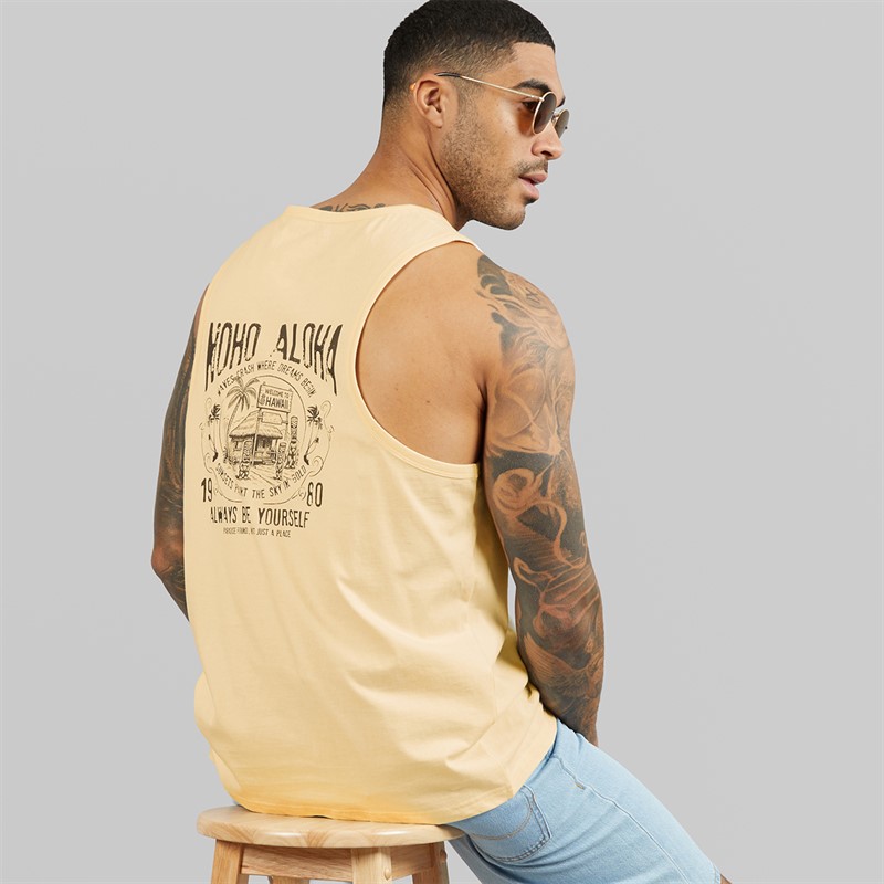 THREADBARE Mens Onda Ringer Two Pack Vests Sage/Ecru