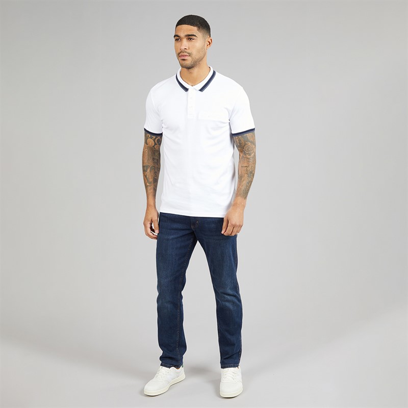 THREADBARE Mens Don Polo Shirt White
