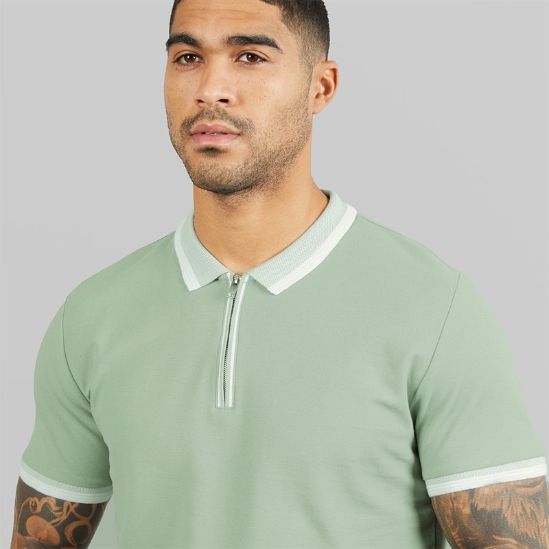 THREADBARE Mens Ember Polo Shirt Sage