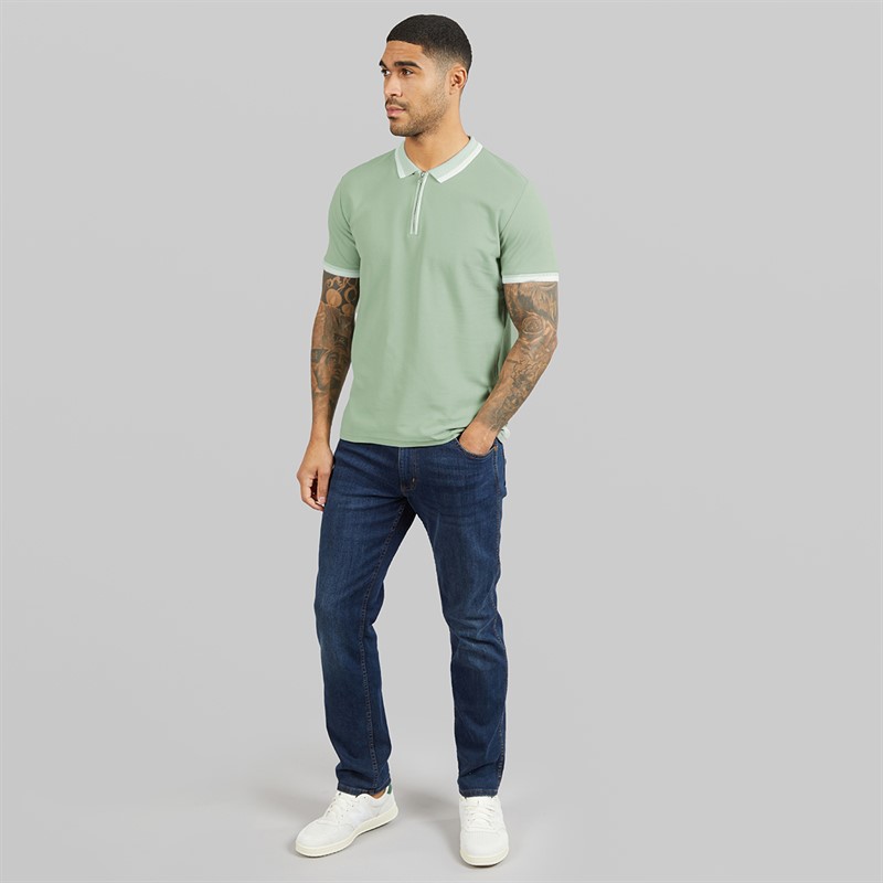 THREADBARE Mens Ember Polo Shirt Sage
