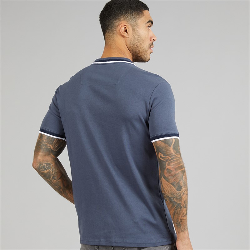 THREADBARE Mens Don Polo Shirt Blue