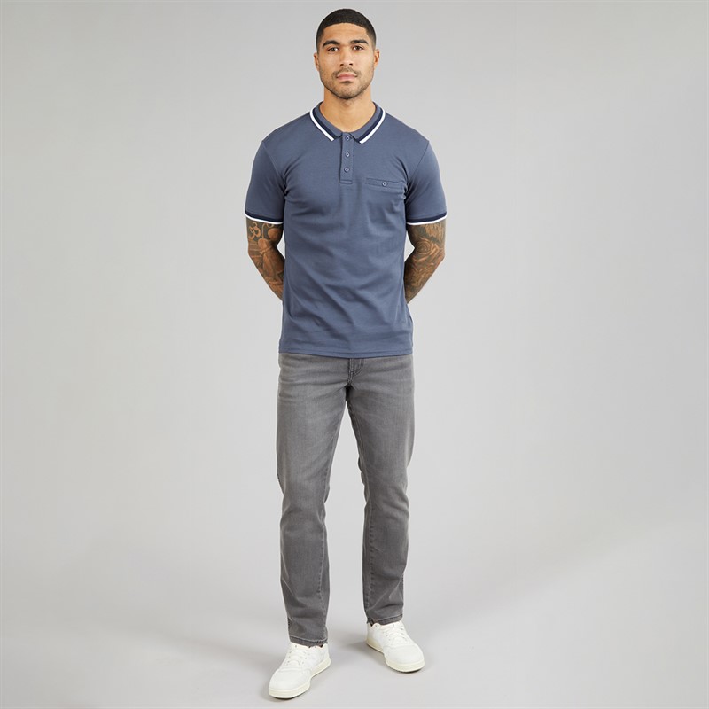 THREADBARE Mens Don Polo Shirt Blue