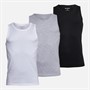 THREADBARE Mens Kyler Three Pack Vests Black/White/Grey Marl