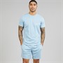 THREADBARE Mens Wells T-Shirt And Shorts Pyjama Set Cornflower Blue