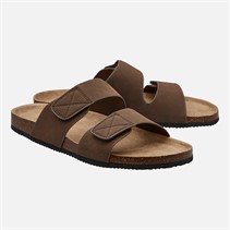 THREADBARE Mens Dual Strap Sandals Brown