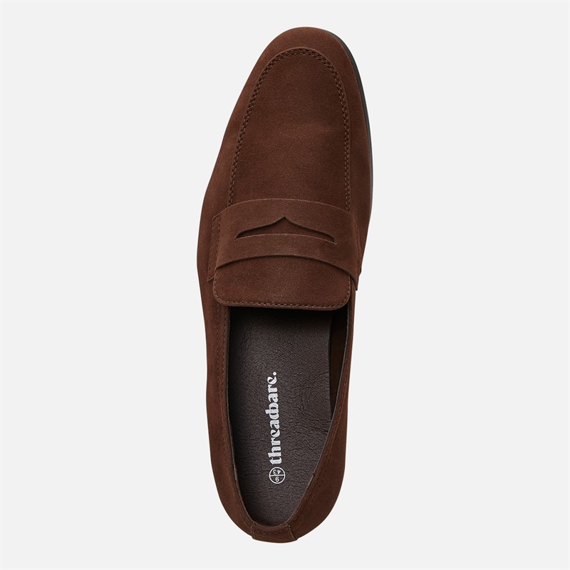 THREADBARE Mens Wedgewood Loafers Brown
