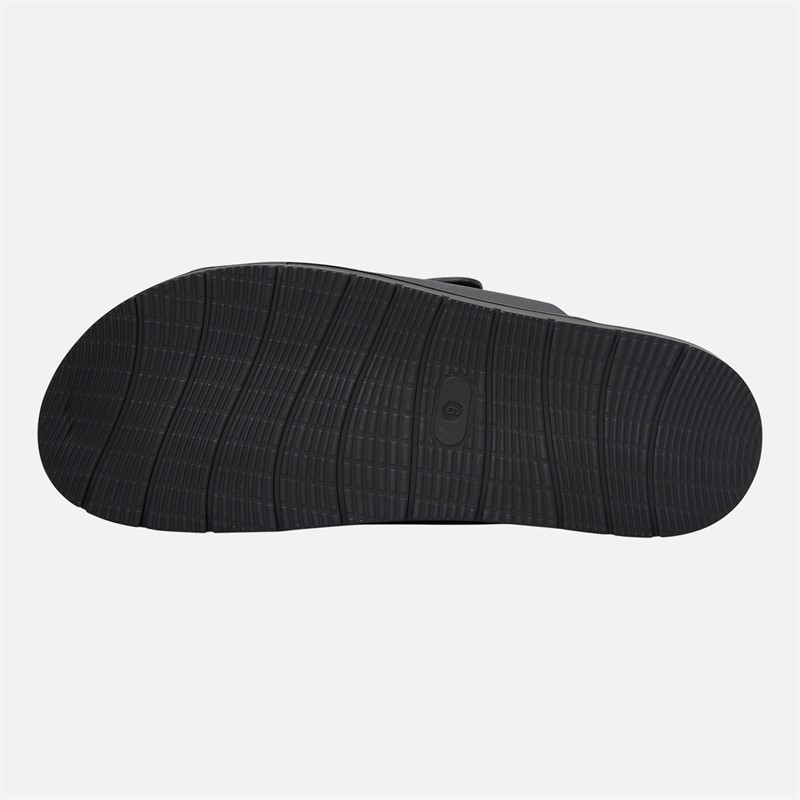THREADBARE Mens Gladstone Dual Strap Sandals Black