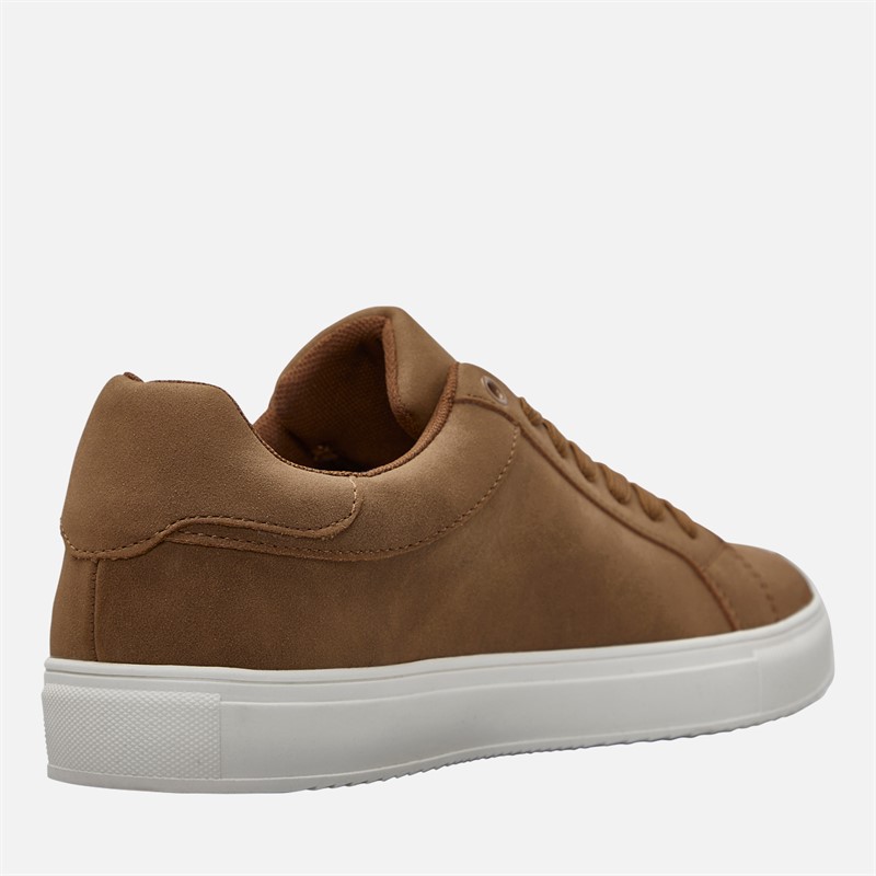 THREADBARE Mens Court Trainers Brown