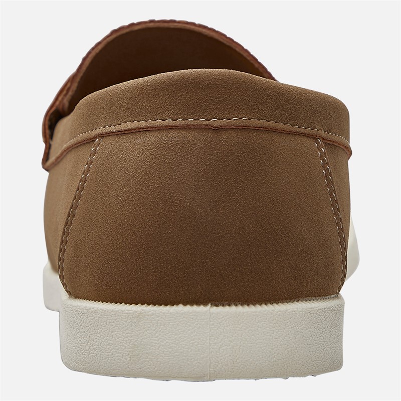 THREADBARE Mens Textured Loafers Brown